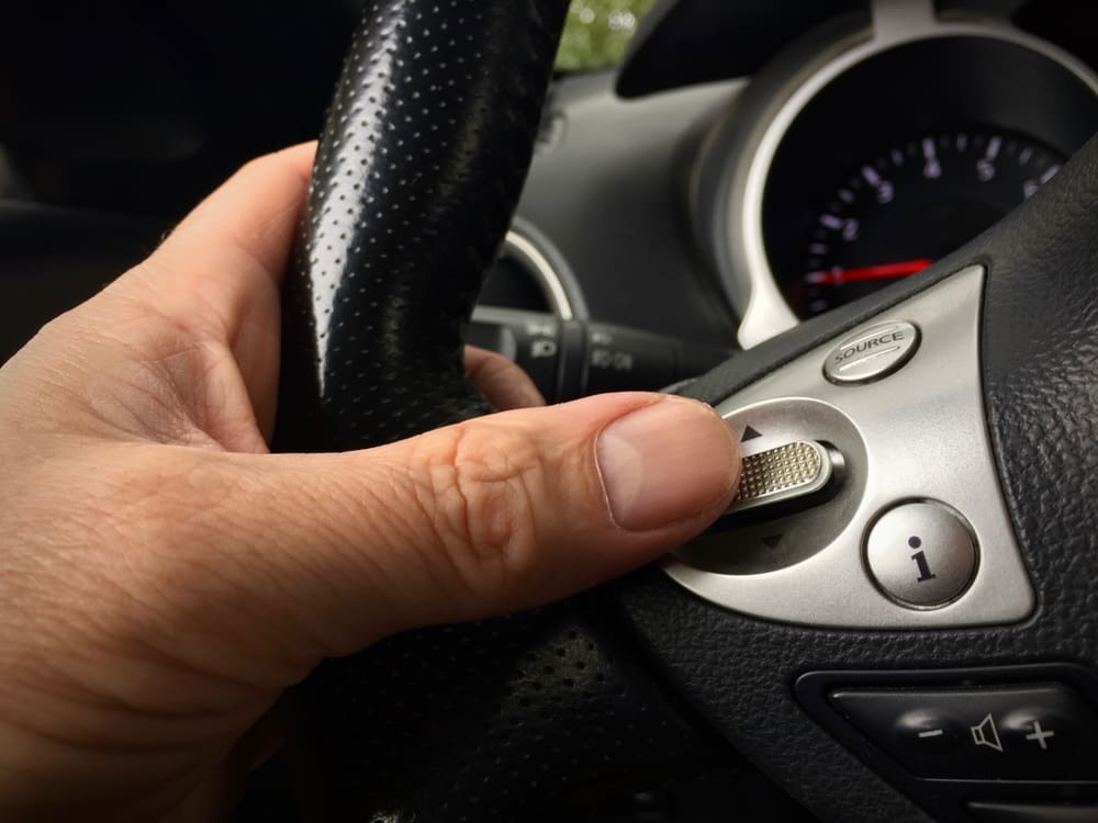 Car's infotainment button can also be seen on steering wheel