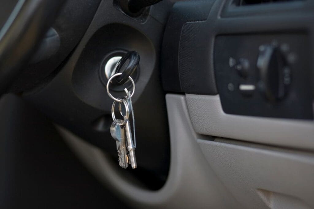 Mechanical Key inserted into keyhole